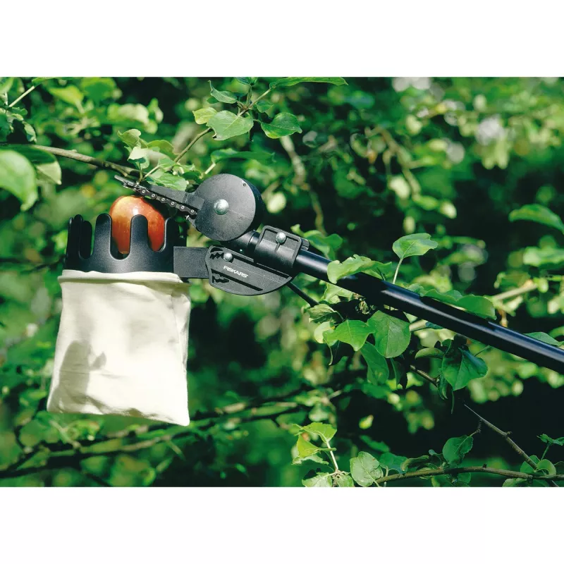 Raccoglitore per frutta Fiskars, lunghezza 290 mm, nero/bianco, plastica rinforzata con fibra di vetro e cotone (110970)