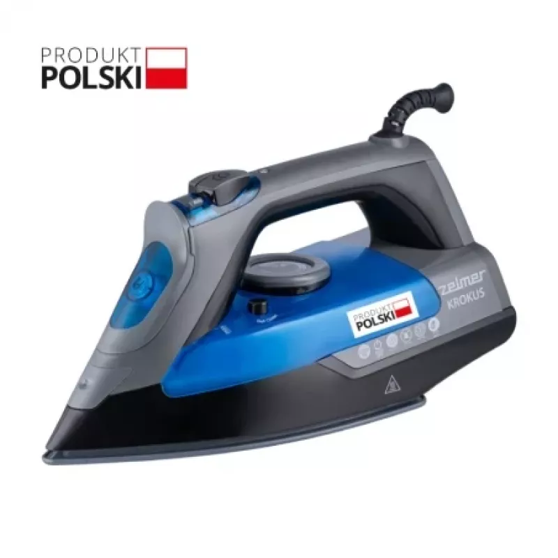 Zelmer Krokus ZIR3220 ferro da stiro a vapore, 3000 W, colpo di vapore 200 g, piastra in ceramica, blu
