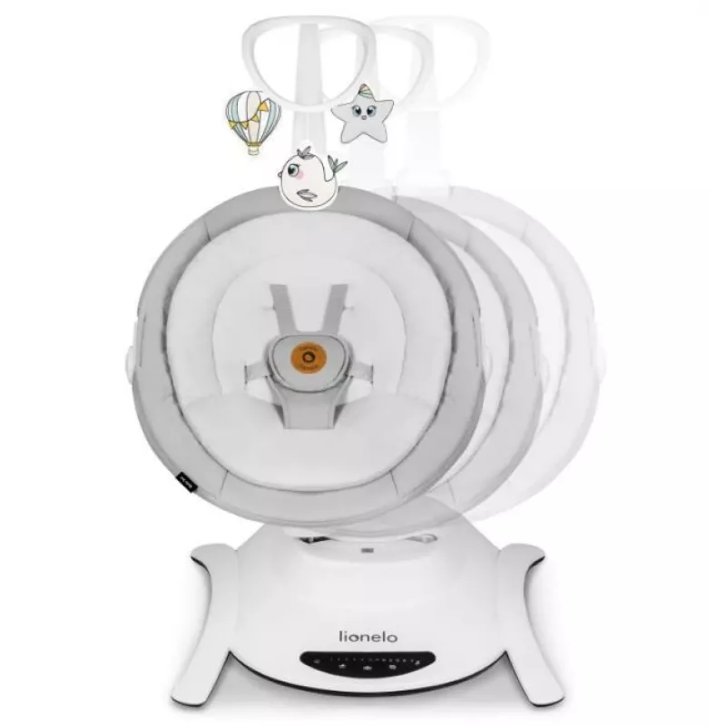 Culla / culla a dondolo Lionelo Bella Set grigio cemento – lettino per neonati con funzione dondolo