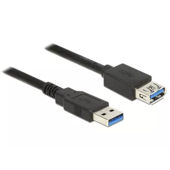Cavo di prolunga USB 3.2 Gen 1, USB-A maschio > USB-A femmina (nero, 2 metri, SuperSpeed)