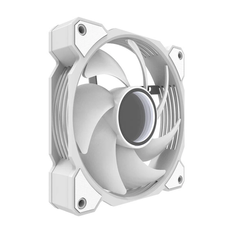 Ventola di raffreddamento Darkflash DR08 (bianco) — ventola per case/CPU, modello DR08 bianco, singola ventola da 120 mm