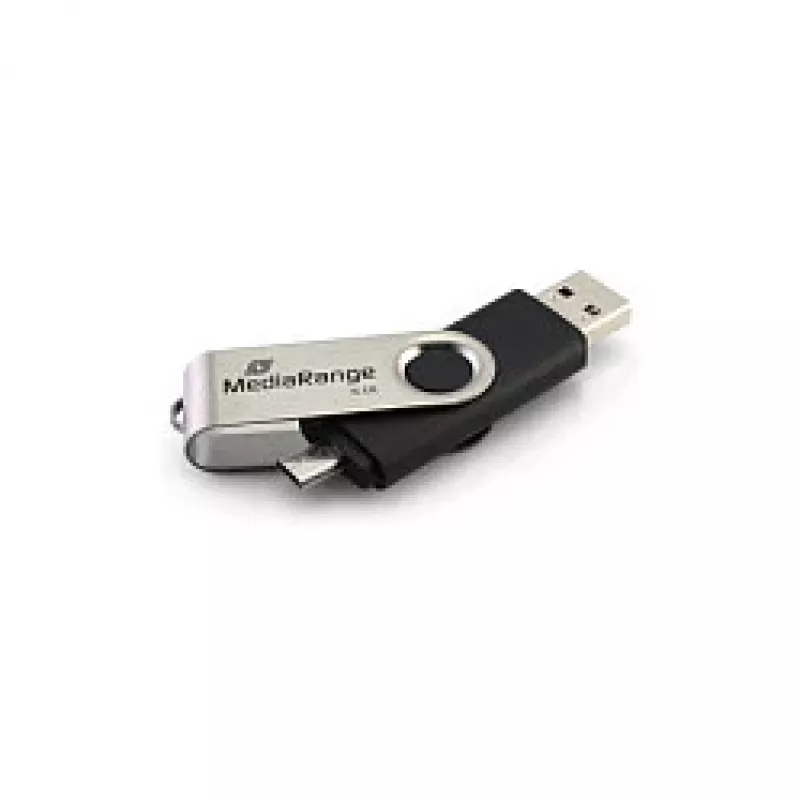 MediaRange MR932 - chiavetta USB - 32 GB - USB 2.0 / Micro-USB - nero/argento (MR932-2)