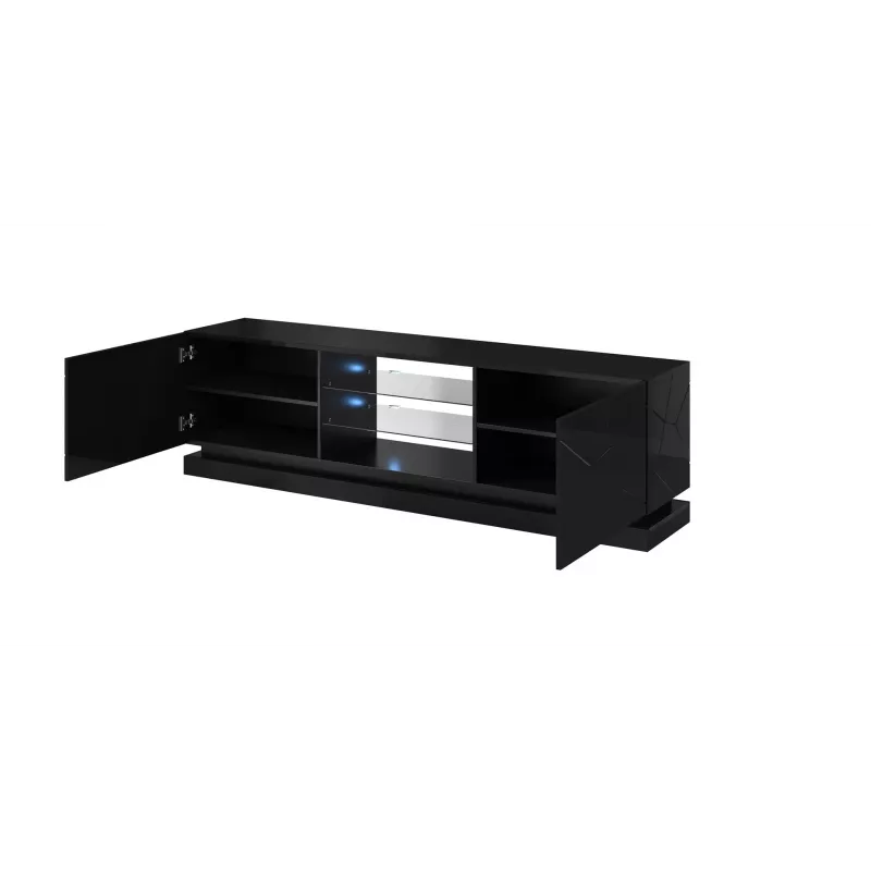 Mobile TV Cama QIU 200 MDF nero lucido/nero lucido