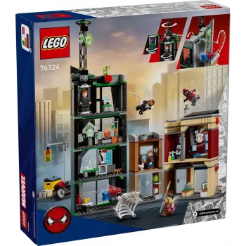 Set LEGO Marvel 76324 Spider-Man vs. Oscorp, 808 pezzi, 8 minifigure, da 10 anni