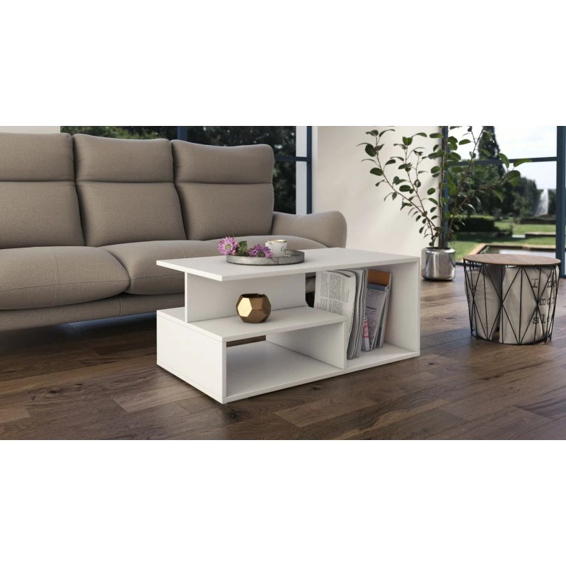Topeshop PRIMA BIEL Tavolino / Tavolino laterale / Tavolino d'angolo forma libera 1 gamba