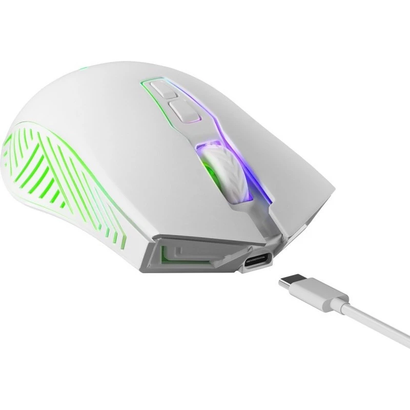 Mouse gaming wireless DEFENDER Pandora White – ambidestro, 3200 DPI, 6 tasti, programmabile, ottico, USB