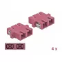 Adattatore in fibra ottica SC femmina-femmina DELOCK 85998, viola, confezione da 4