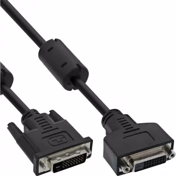 Cavo DVI-D InLine 24+1 M/F, Dual Link, 2 nuclei in ferrite, 3 m