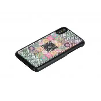 Custodia smartphone iKins per iPhone XS / XS S — design Flower Garden, nero