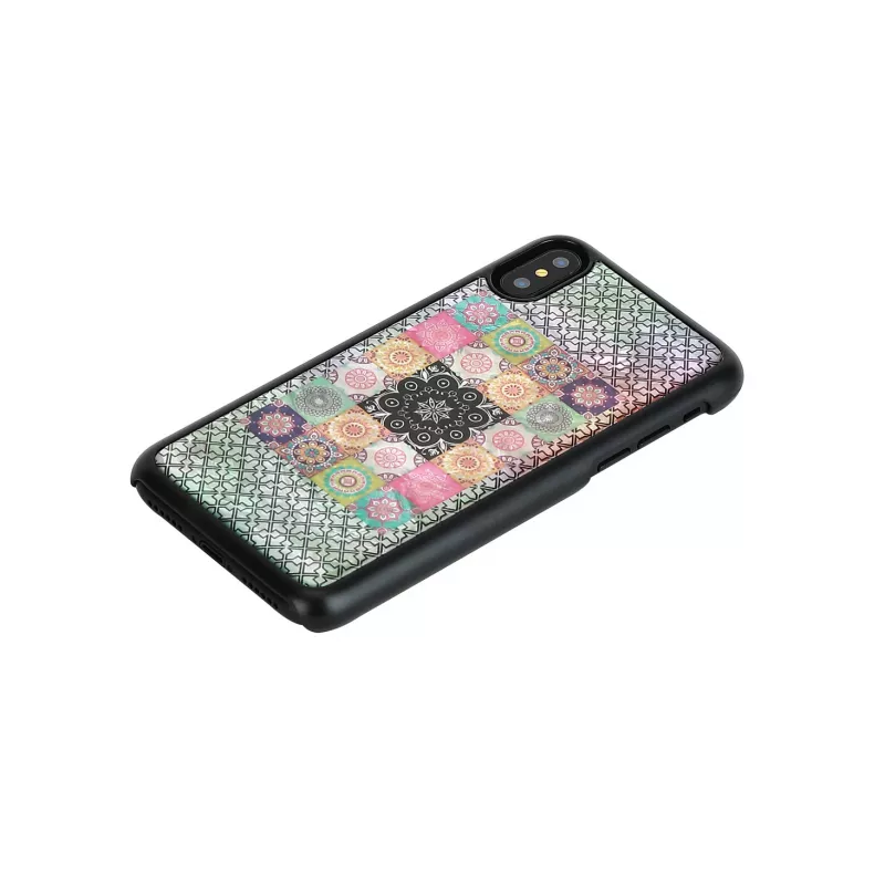 Custodia smartphone iKins per iPhone XS / XS S — design Flower Garden, nero