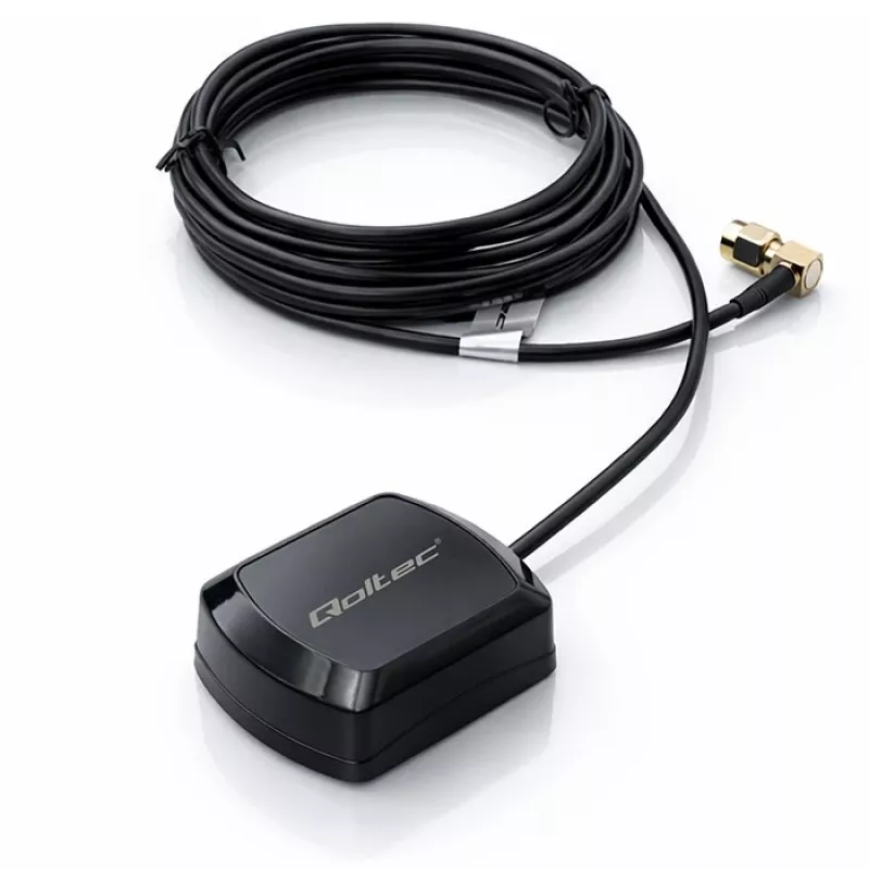 Antenna GPS/GLONASS esterna QOLTEC 28 dBi 50 W con connettore maschio SMA ad angolo retto