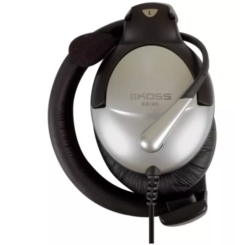 Koss SB45 Headset con filo ad archetto Telefonate/Musica Nero, Argento