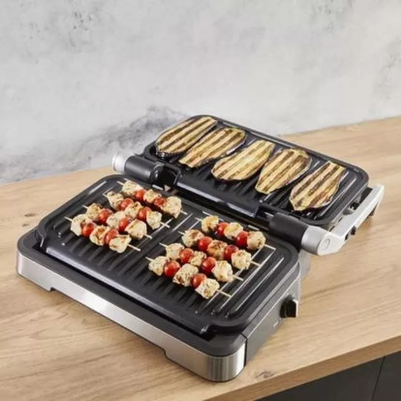 Griglia elettrica Tefal OptiGrill+ XL acciaio inox — grande capacità, programmi di cottura automatici