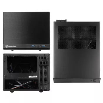 SilverStone SUGO 13 - Desktop - Mini-DTX - senza alimentatore (AT / PS/2) - nero - USB/Audio (SST-SG13B-Q)