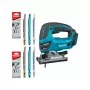 Makita DJV180ZX LXT 18 V seghetto alternativo a batteria con movimento pendolare, 3 livelli di pendolo, 0–2600 corse/min, senza batteria, con lame