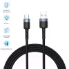 Cavo dati Tellur USB a Type-C LED treccia in nylon 1,2 m nero