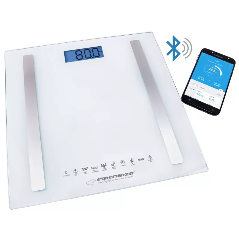 Esperanza EBS016W bilancia pesapersone quadrata bianca bilancia pesapersone elettronica