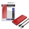 Case per SSD QOLTEC 51831 USB 3.0 per unità M.2 SATA fino a 2 TB, rosso, supporta lunghezza 30 mm, fino a 4 unità