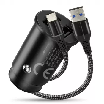 Caricabatterie da auto everActive CC-25C 2x USB-A + USB-C, 12W, alimentatore USB da auto