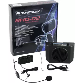 Amplificatore da cintura Omnitronic BHD-02 20 W potenza amplificatore portatile compatto per applicazioni audio portatili