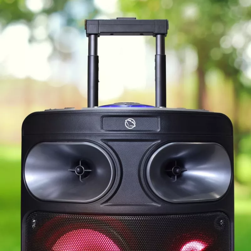 Altoparlante karaoke Bluetooth portatile MANTA SPK0803B140 140W, a batteria, MIC/USB/microSD, FM, equalizzatore, ruote