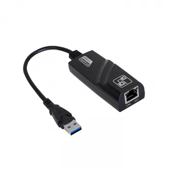 Adattatore Akyga AK-AD-31 USB 3.0 a Gigabit Ethernet, RJ45, cavo 15 cm, nero