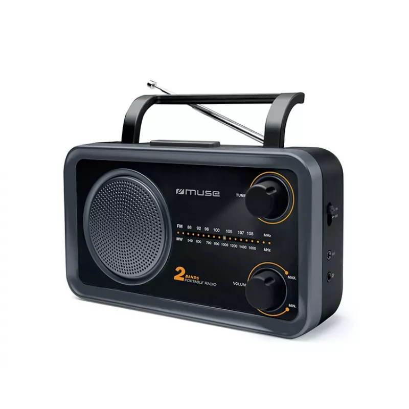 Muse | Radio portatile 2 bande | M-06DS | ingresso AUX | grigio