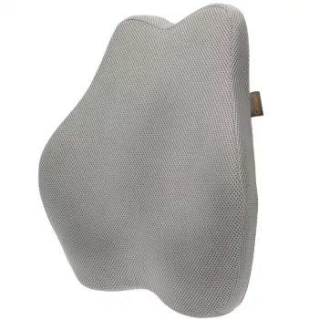 Cuscino lombare MDH DRQE3S0BBXUXP — memory foam ergonomico, 450×410×105 mm, densità 55 kg/m³, grigio, sacchetto per la conservazione incluso