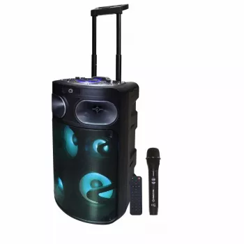 Altoparlante karaoke Bluetooth portatile MANTA SPK0803B140 140W, a batteria, MIC/USB/microSD, FM, equalizzatore, ruote