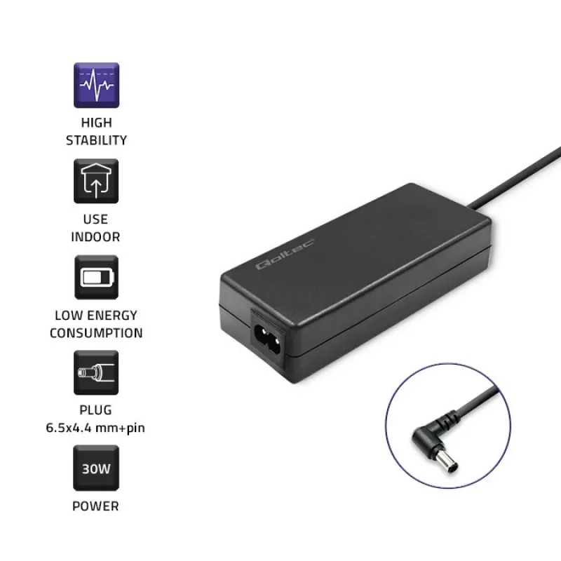 Alimentatore/convertitore Qoltec 52400 per interni 30 W nero