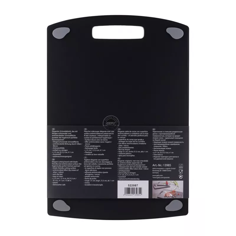 GEFU Levoro tagliere da cucina rettangolare plastica grigio