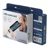 Scheda audio esterna USB Gembird Virtus2 — interfaccia USB, cuffie 3,5 mm, blu trasparente
