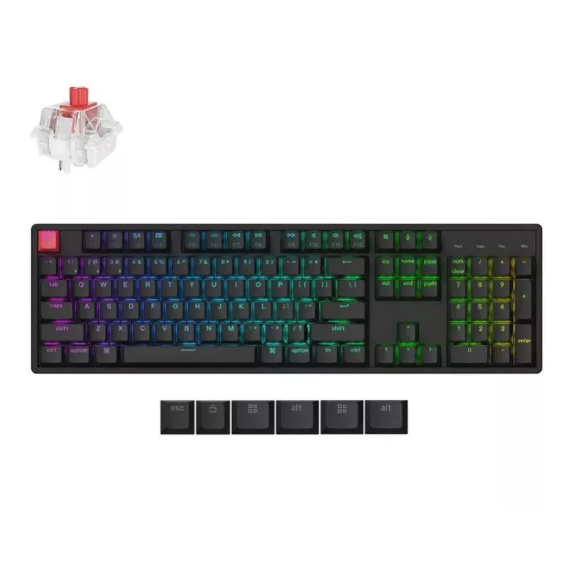 Tastiera meccanica wireless Keychron K10 RGB nero, layout compatto, retroilluminazione RGB, Bluetooth e USB-C