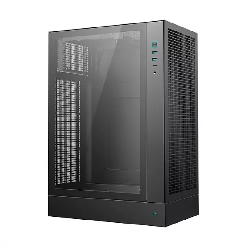Case PC DeepCool CH170 PLUS Tower nero – micro-ATX/mini-ITX, vetro temperato, USB-C, alimentatore in alto