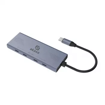 Akasa hub multiporta 4 porte USB-C (USB 3.2 Gen 2) con connettore USB-C alluminio (anodizzato) AK-CBCA32