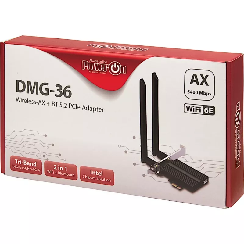 Scheda WLAN-Bluetooth interna Inter-Tech DMG-36 5400 Mbit/s Wi-Fi 6