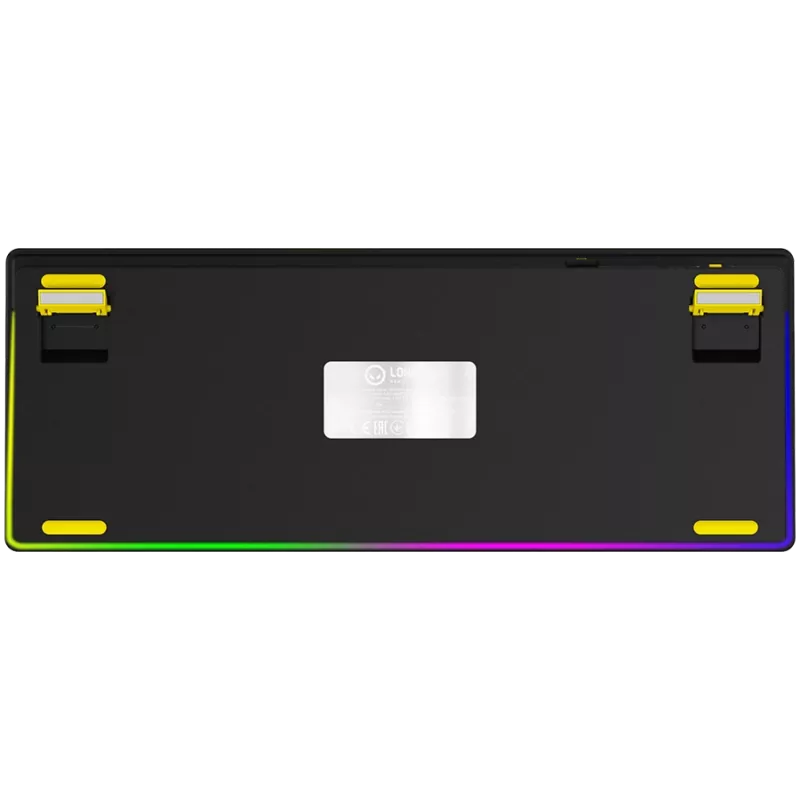 LORGAR KBP70TKLW, tastiera gaming meccanica TKL wireless Pro, nero/giallo, layout EN