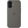 Custodia Apple iPhone 16 in silicone con MagSafe grigio pietra