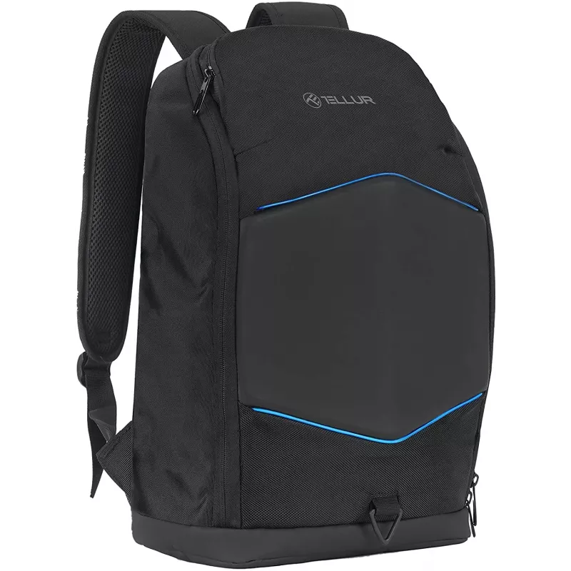 Zaino per notebook Tellur TLL611282 con porta USB e striscia illuminata, nero