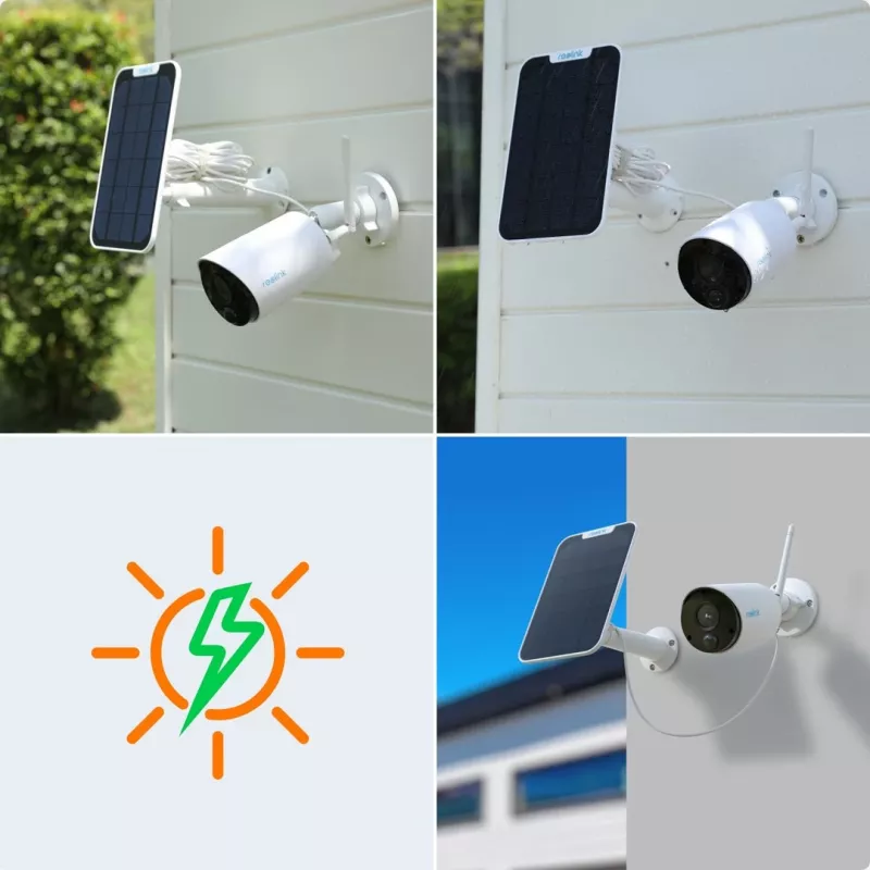 Reolink Argus Eco Telecamera di sorveglianza WiFi per esterni, 1080p, batteria/solare (BWB2K07)