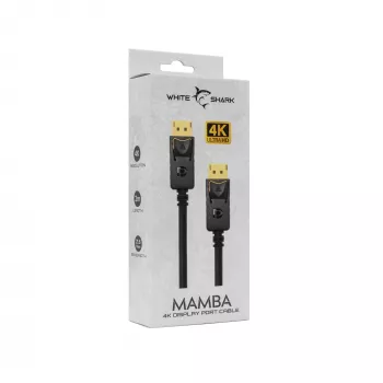 Cavo DisplayPort White Shark MAMBA 2m – 4K 60Hz, compatibile con 2.0