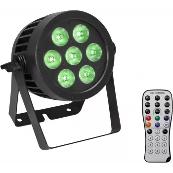 Faro PAR LED EUROLITE 7x9W IP Rated — 7 x 9W LED, corpo protetto IP