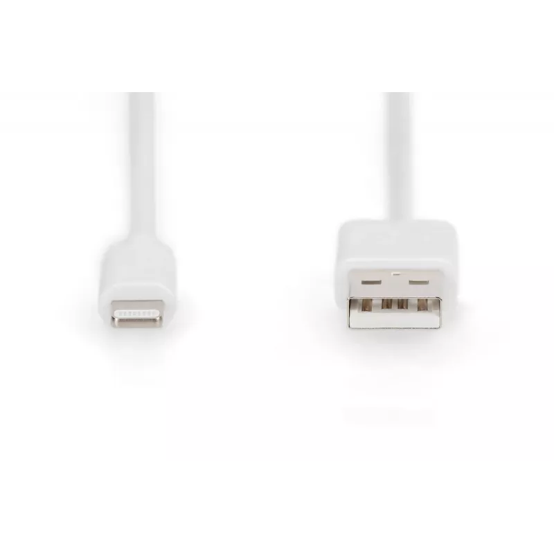 DIGITUS - Cavo Lightning - Lightning (M) a USB (M) - 1,0 m - doppio isolamento - bianco - stampato - per Apple iPad/iPhone/iPod (Lightning) (DB-600106-010-W)