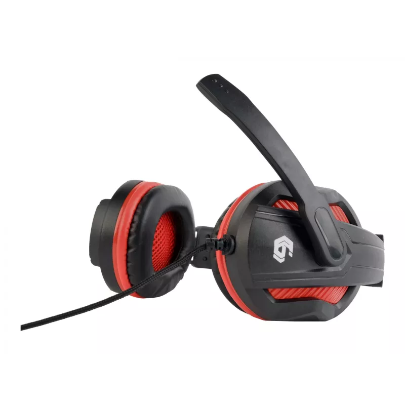 Headset gaming cablato GEMBIRD GHS-03 — 20–20000 Hz, cavo 2 m, 250 g, nero/rosso
