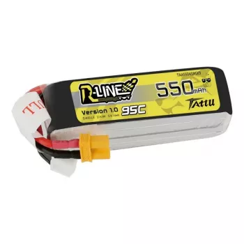 Batteria Tattu R-Line 550mAh 14,8V 95C 4S1P — pacco LiPo per modelli RC