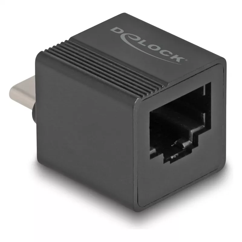 Adattatore DeLOCK USB Type-C a Gigabit LAN mini nero