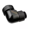 Raccordo a vite Alphacool Eiszapfen 13mm per HardTube 90° orientabile G1/4 - raccordo a compressione angolare per raffreddamento a liquido - nero profondo