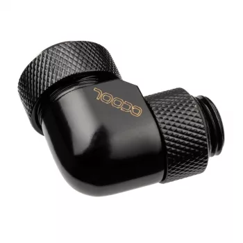 Raccordo a vite Alphacool Eiszapfen 13mm per HardTube 90° orientabile G1/4 - raccordo a compressione angolare per raffreddamento a liquido - nero profondo