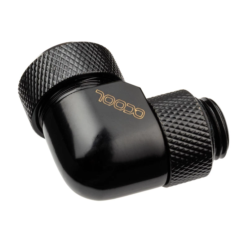 Raccordo a vite Alphacool Eiszapfen 13mm per HardTube 90° orientabile G1/4 - raccordo a compressione angolare per raffreddamento a liquido - nero profondo