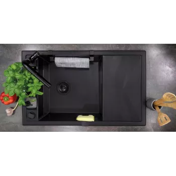 Lavello da cucina deante ZRM_N113 1 vasca granito magnetico con scolo